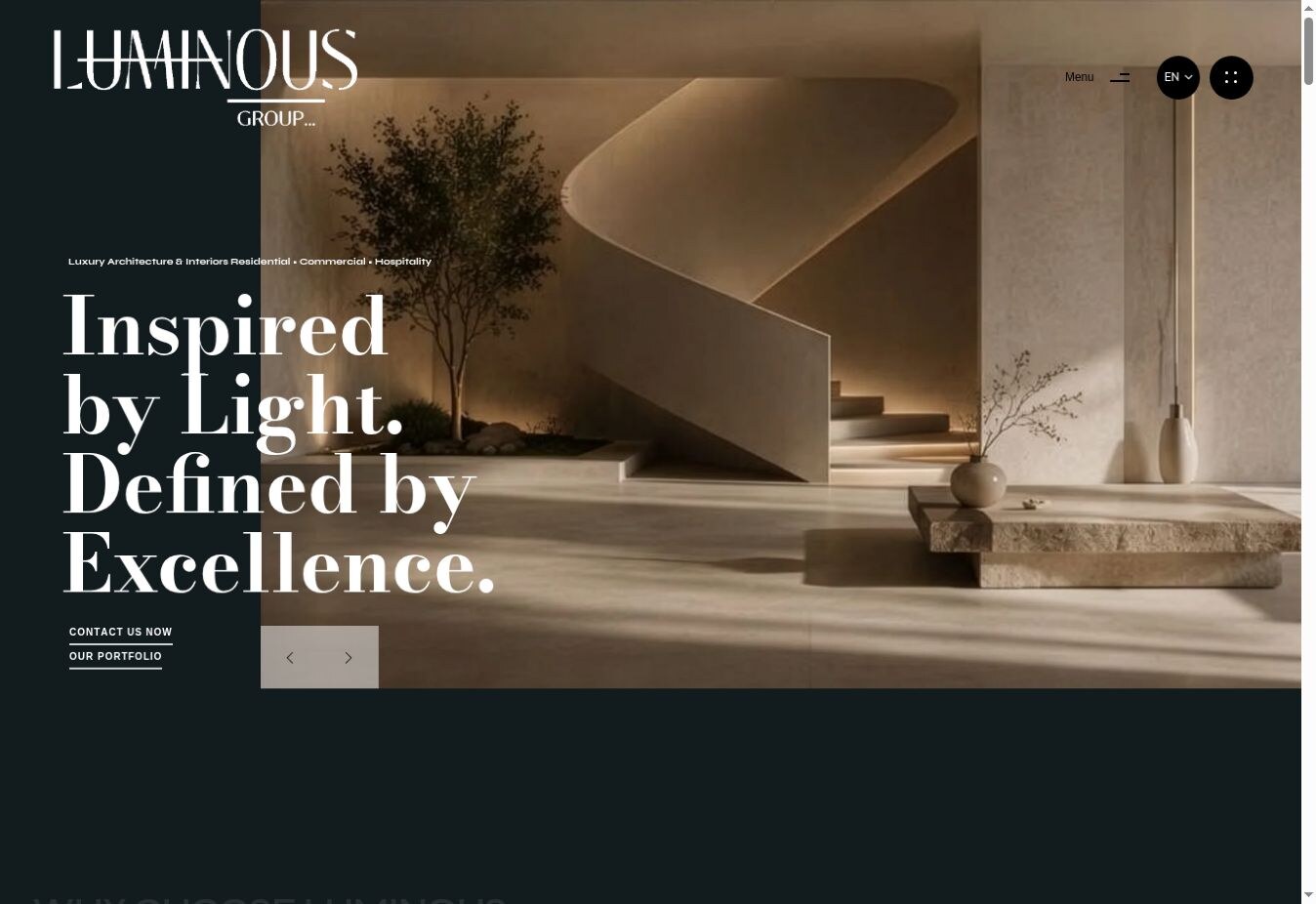 Luminous Group live bilingual homepage