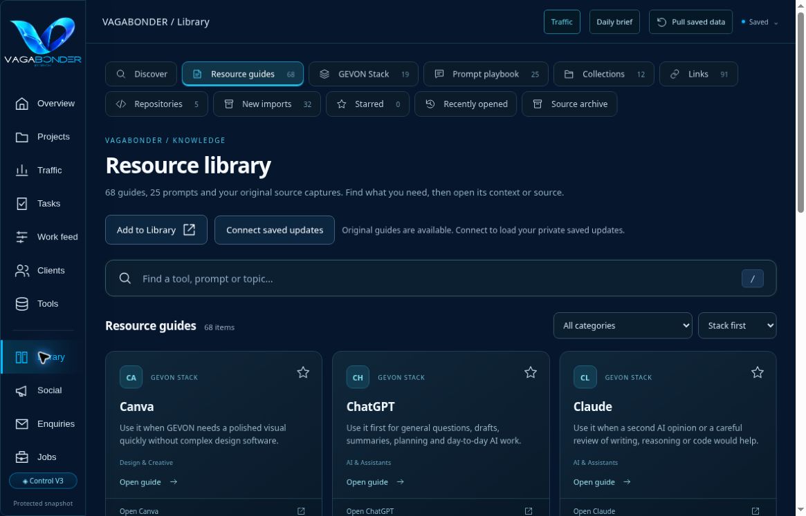 Knowledge library interface