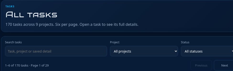 Task list interface
